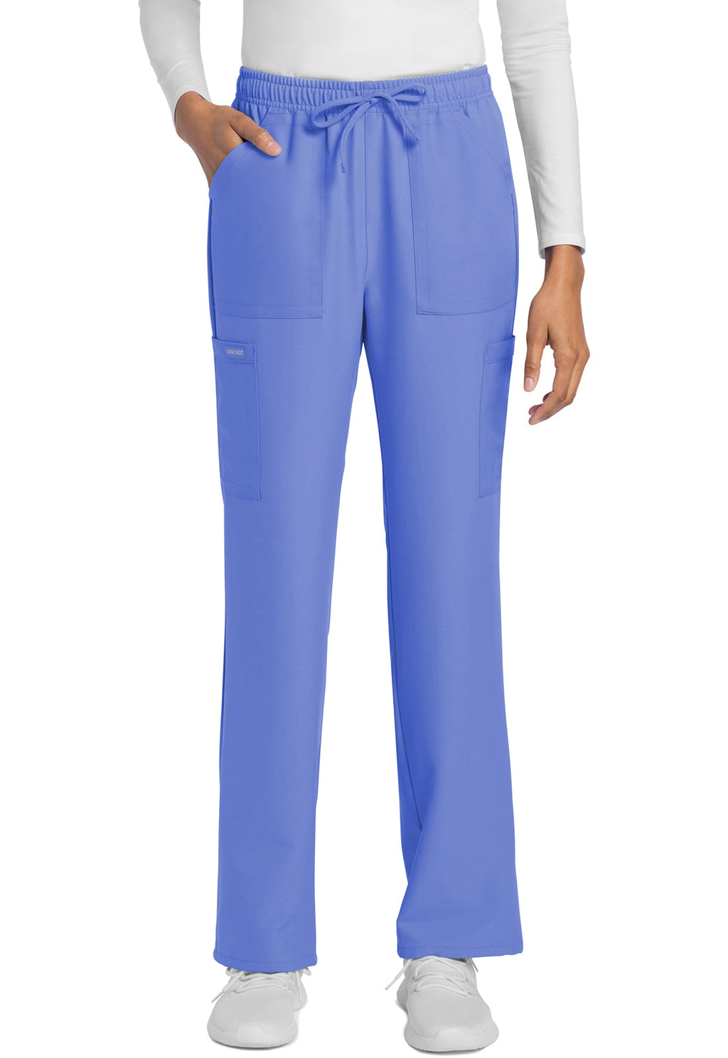 Workwear Originals Ultra CK272A Women's Mid Rise Drawstring Trouser Cargo Scrub Pants Ciel Blue
