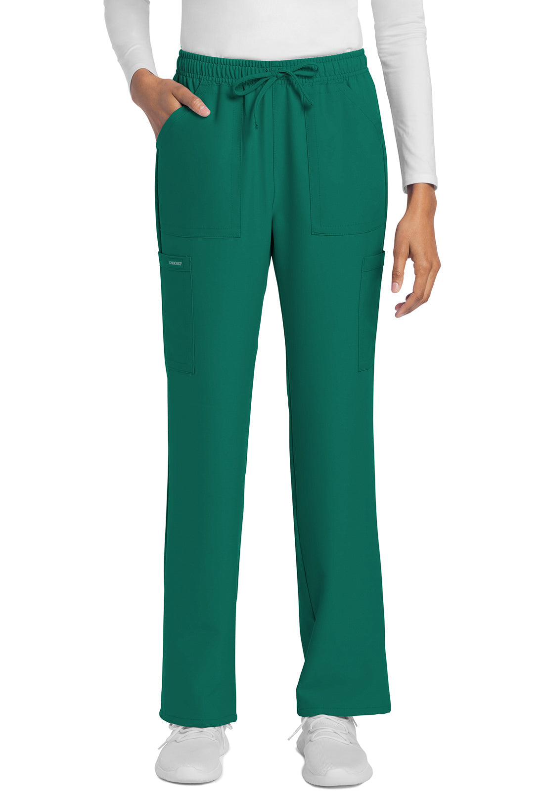 Workwear Originals Ultra CK272A Women's Mid Rise Drawstring Trouser Cargo Scrub Pants Hunter Green