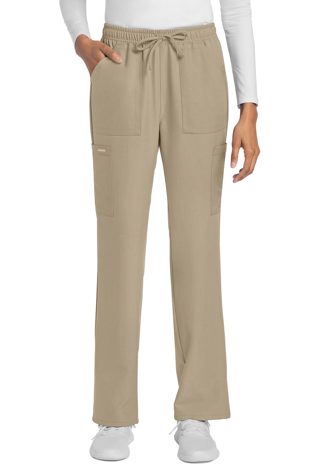 Workwear Originals Ultra CK272A Women's Mid Rise Drawstring Trouser Cargo Scrub Pants Khaki