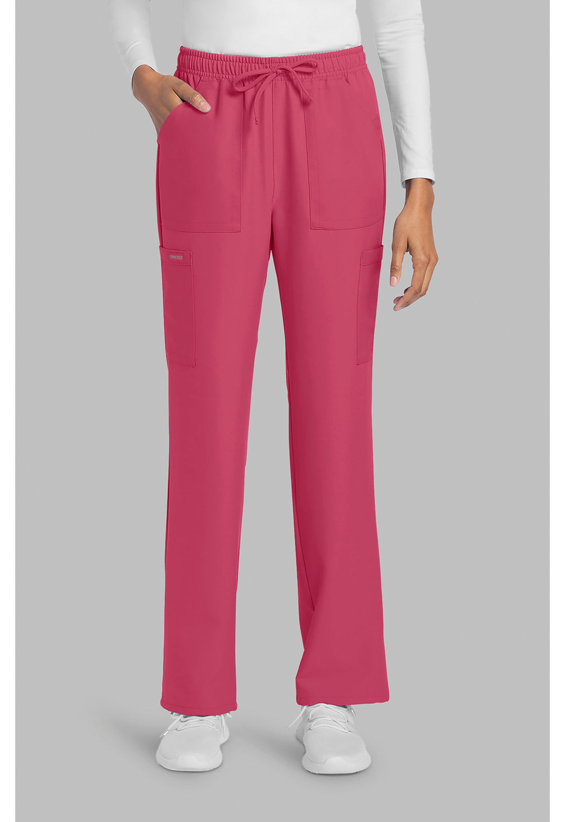 Workwear Originals Ultra CK272A Women's Mid Rise Drawstring Trouser Cargo Scrub Pants Rapture Rose