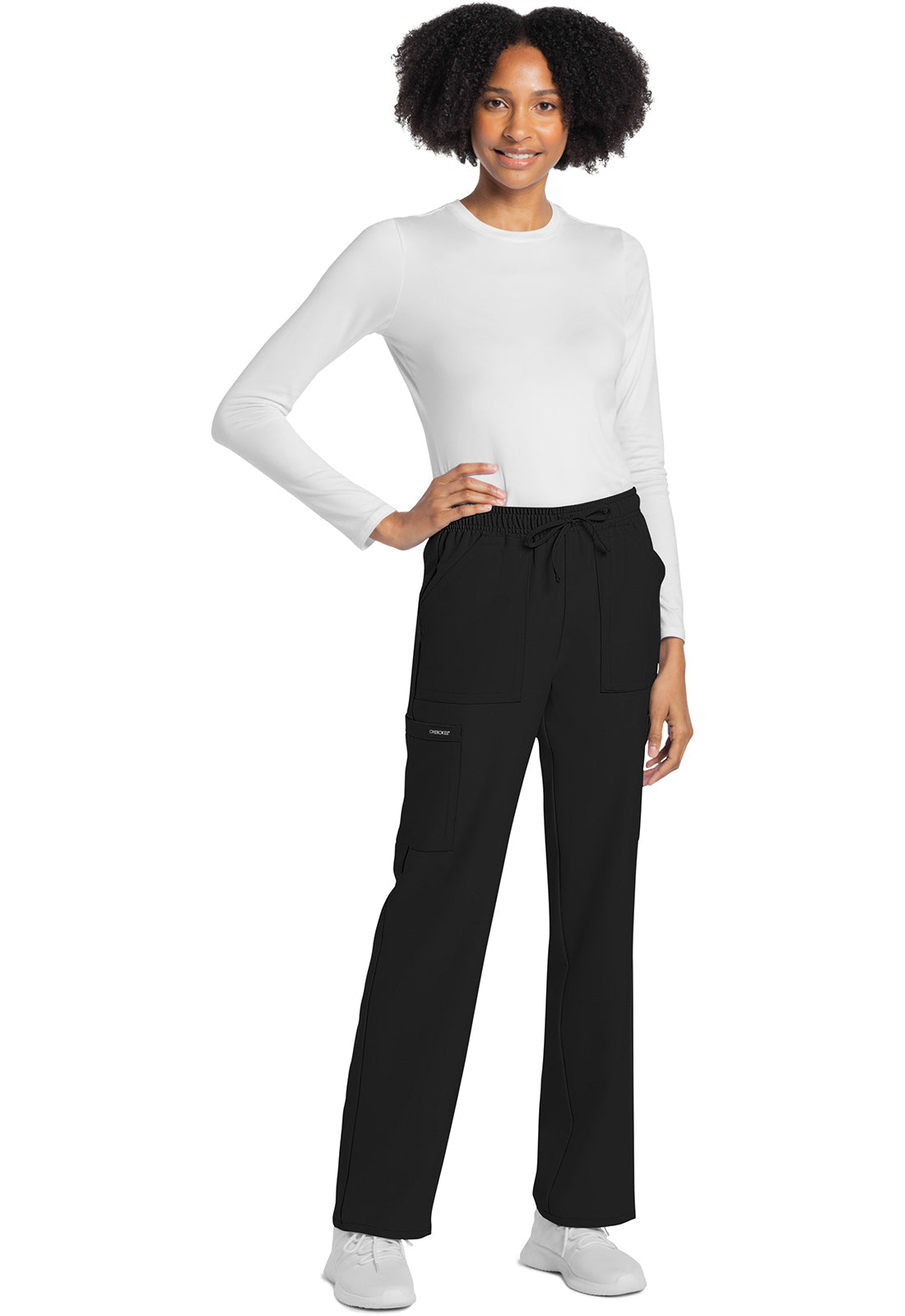 Workwear Originals Ultra CK272A Women's Mid Rise Drawstring Trouser Cargo Scrub Pants Black