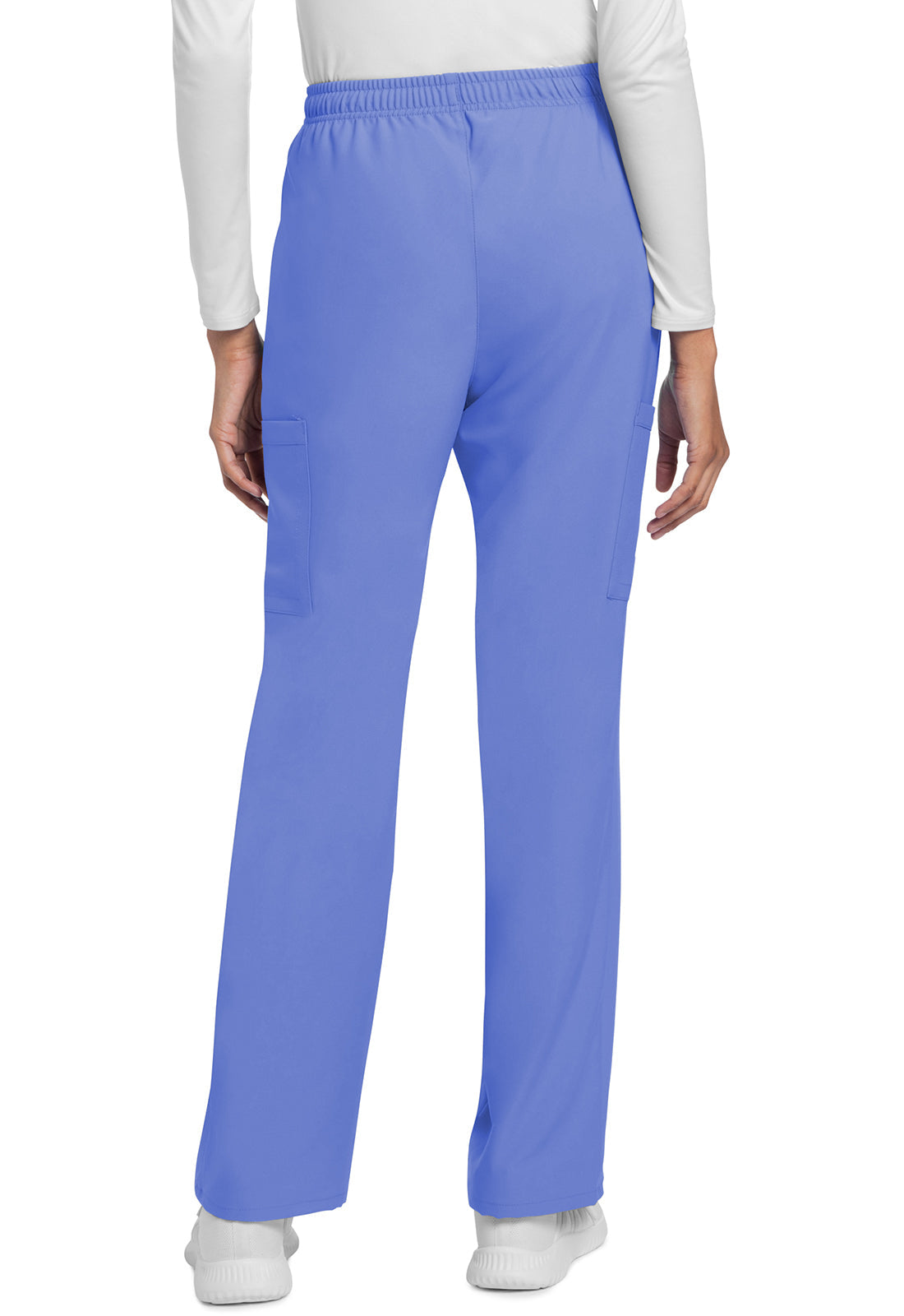 Workwear Originals Ultra CK272A Women's Mid Rise Drawstring Trouser Cargo Scrub Pants Ciel Blue