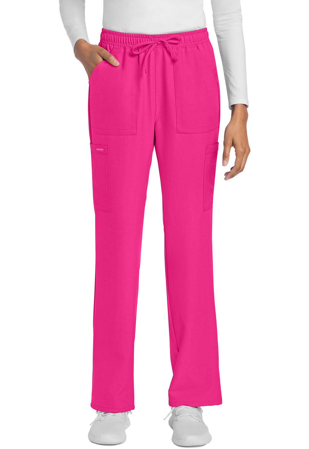 Workwear Originals Ultra CK272A Women's Mid Rise Drawstring Trouser Cargo Scrub Pants Electric Pink