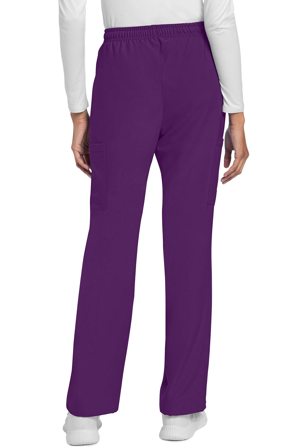 Workwear Originals Ultra CK272A Women's Mid Rise Drawstring Trouser Cargo Scrub Pants Eggplant