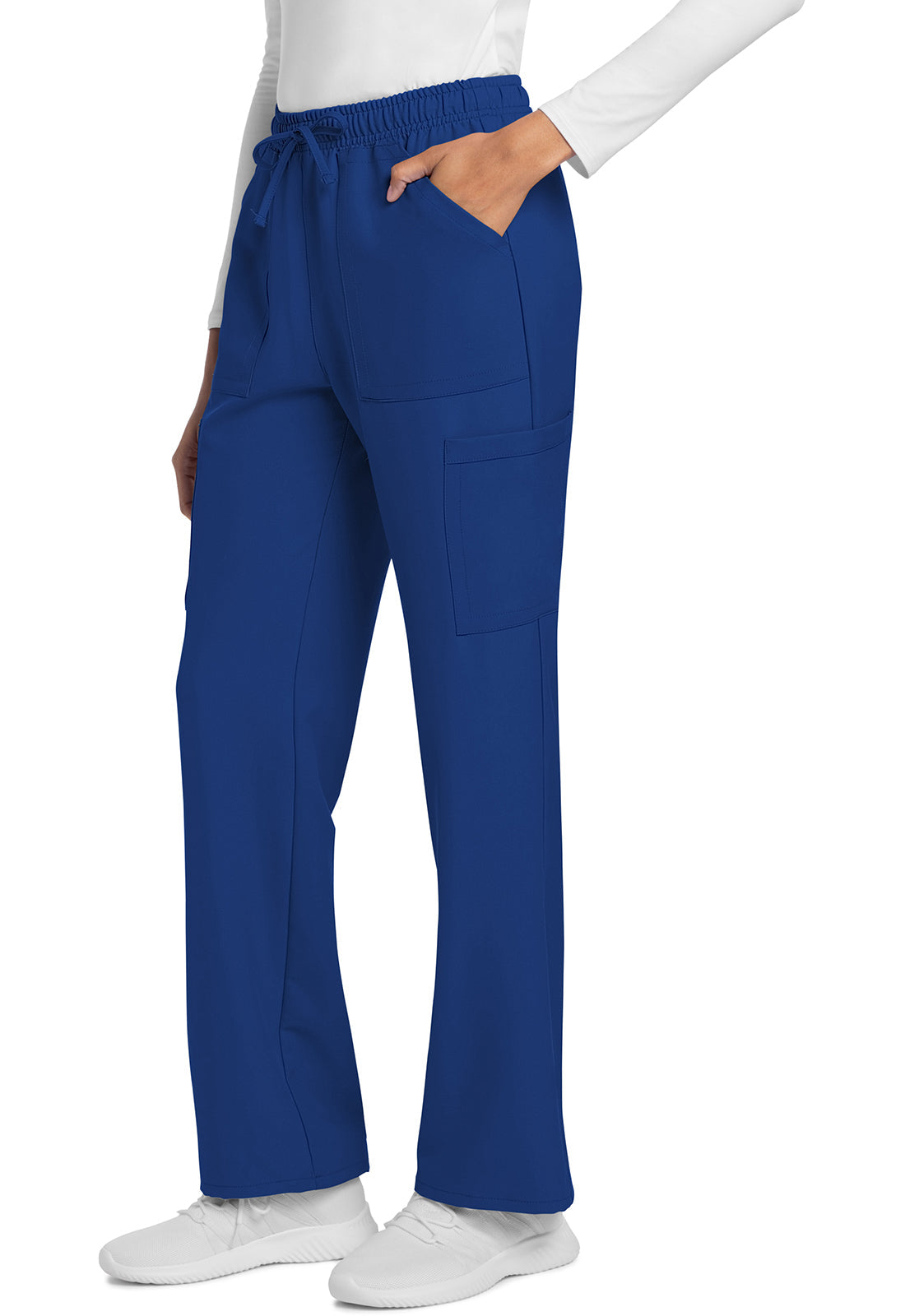 Workwear Originals Ultra CK272A Women's Mid Rise Drawstring Trouser Cargo Scrub Pants Galaxy Blue