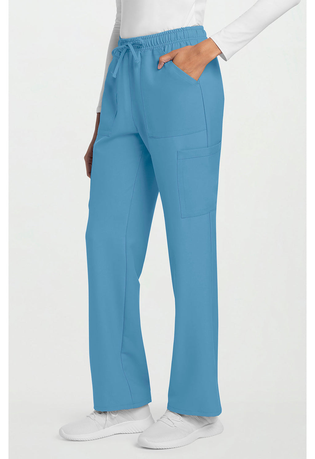 Workwear Originals Ultra CK272A Women's Mid Rise Drawstring Trouser Cargo Scrub Pants Heritage Blue