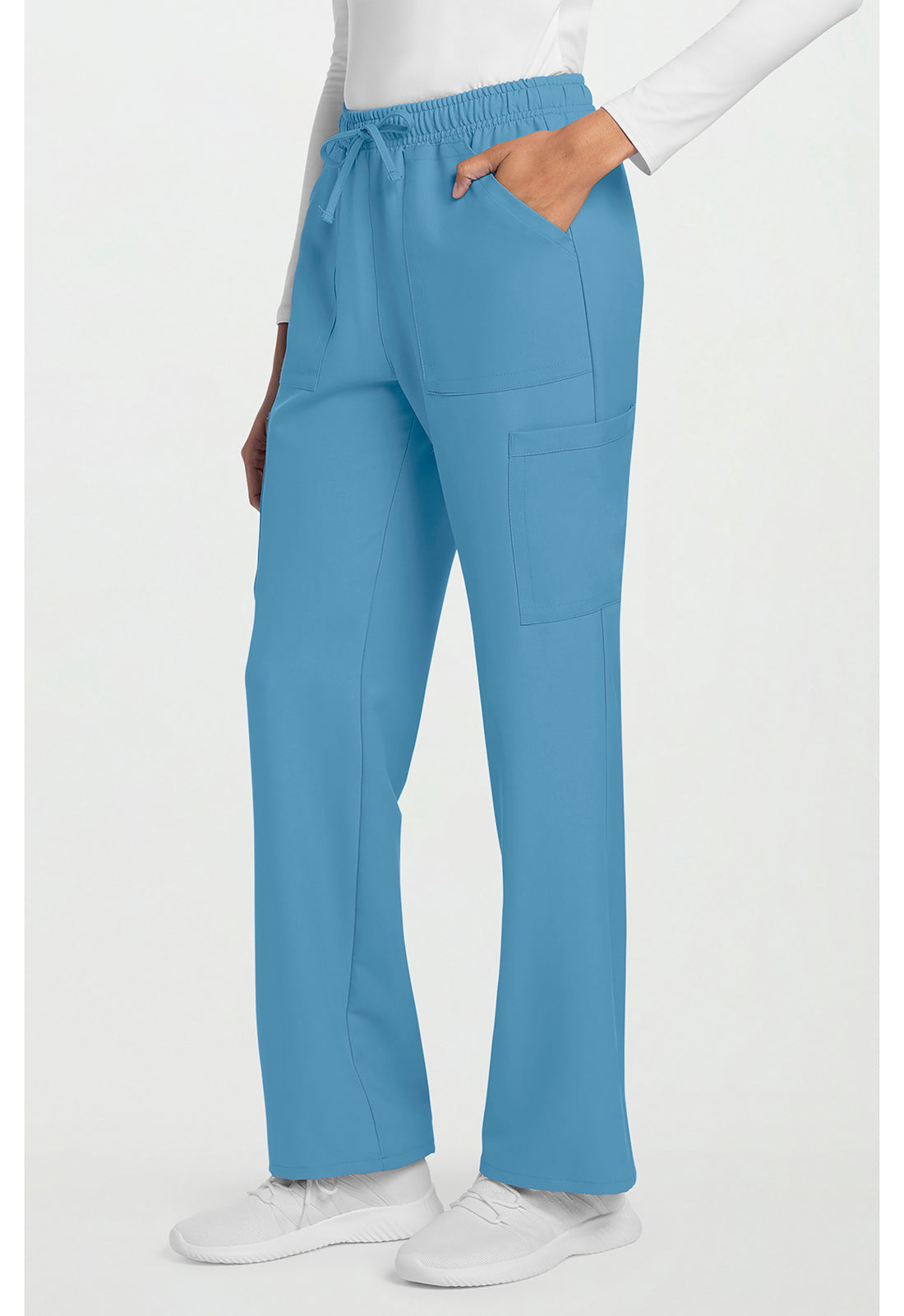 Workwear Originals Ultra CK272A Women's Mid Rise Drawstring Trouser Cargo Scrub Pants Heritage Blue