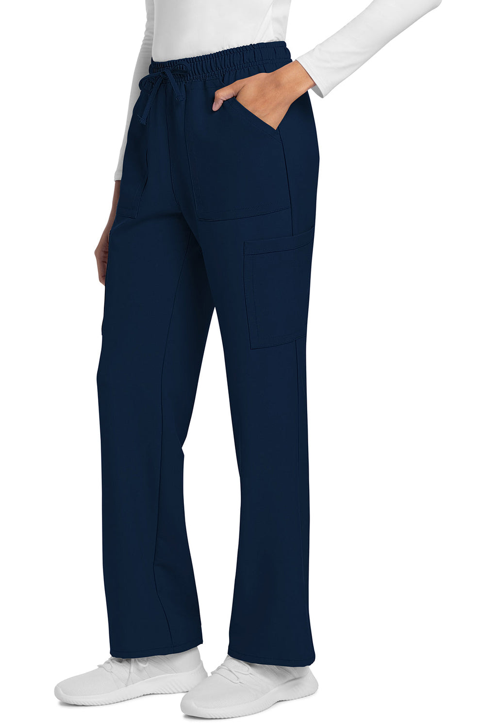 Workwear Originals Ultra CK272A Women's Mid Rise Drawstring Trouser Cargo Scrub Pants Navy
