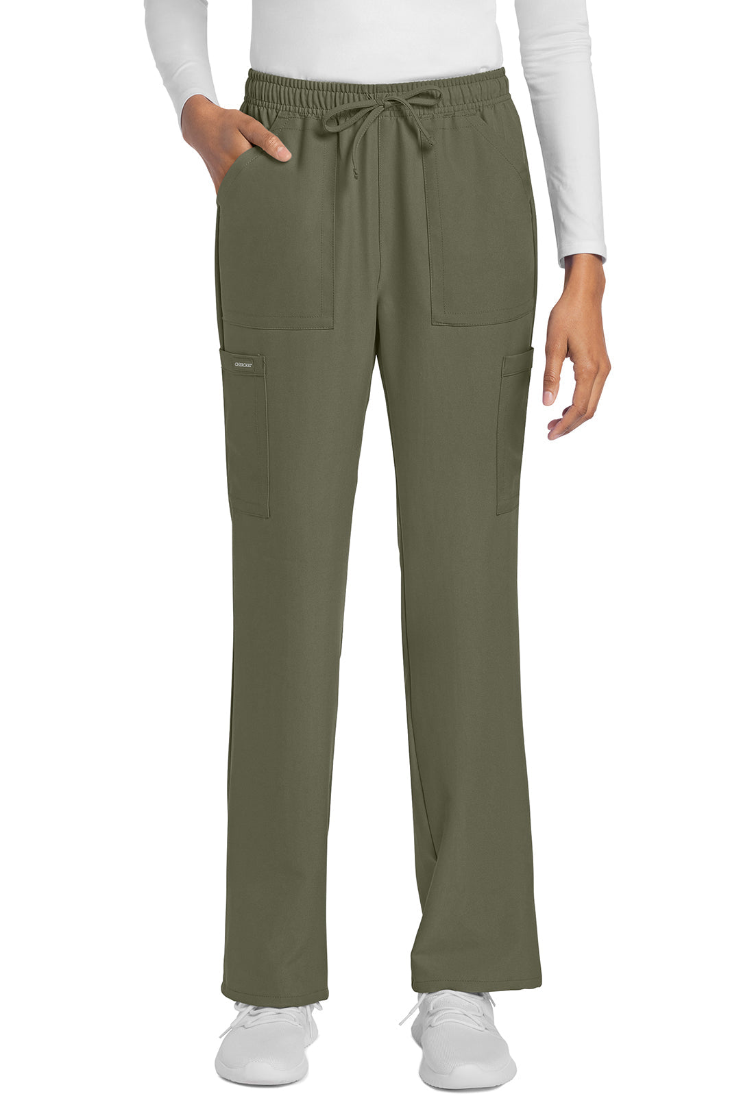 Workwear Originals Ultra CK272A Women's Mid Rise Drawstring Trouser Cargo Scrub Pants Olive