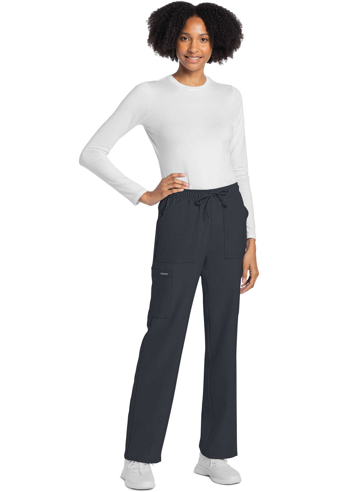 Workwear Originals Ultra CK272A Women's Mid Rise Drawstring Trouser Cargo Scrub Pants Pewter