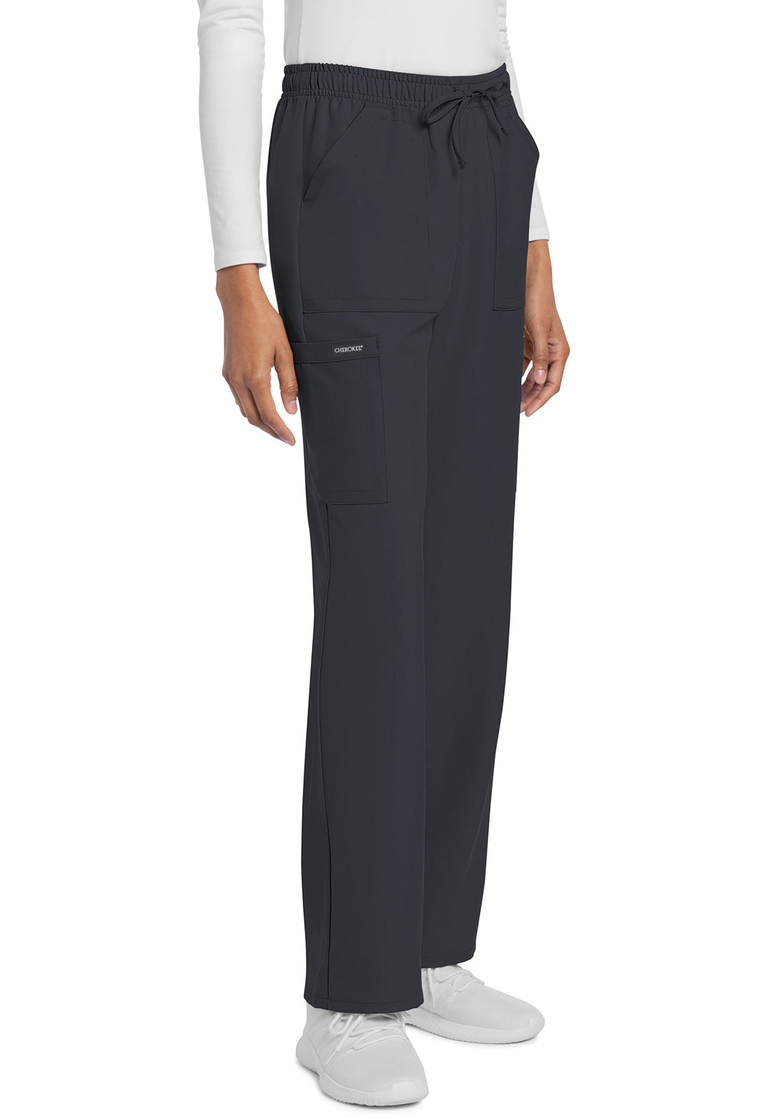 Workwear Originals Ultra CK272A Women's Mid Rise Drawstring Trouser Cargo Scrub Pants Pewter