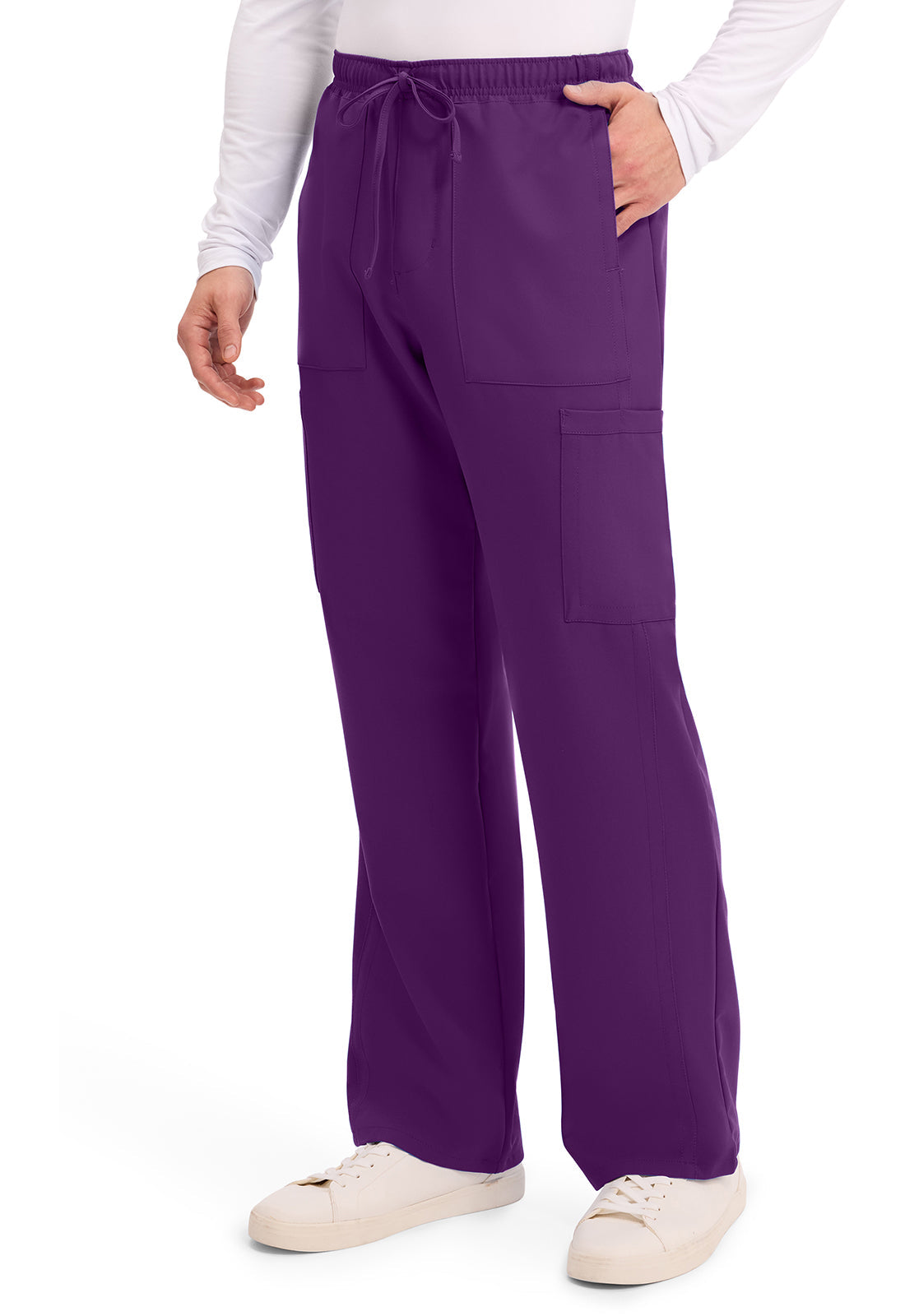 Workwear Originals Ultra CK279A Men's Mid Rise Zip Fly Straight Leg Scrub Pants Eggplant