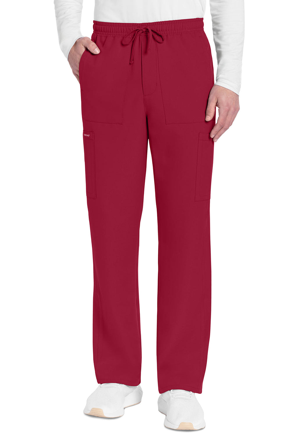 Workwear Originals Ultra CK279A Men's Mid Rise Zip Fly Straight Leg Scrub Pants Red