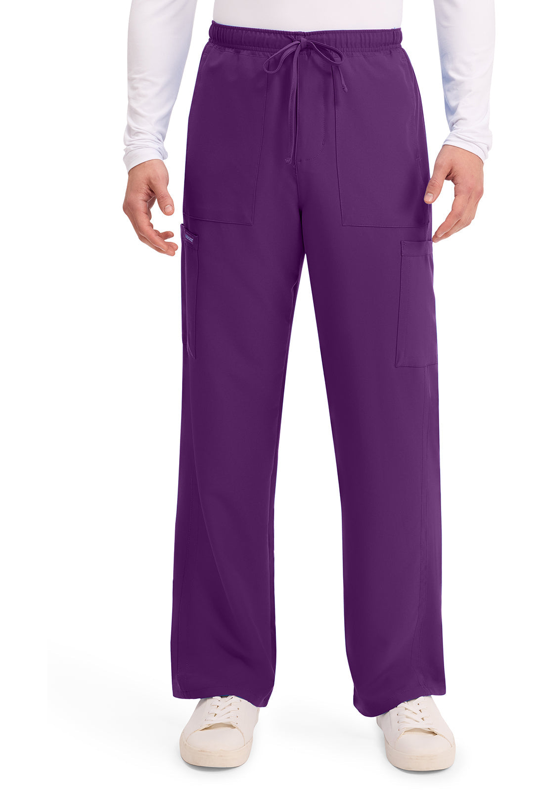 Workwear Originals Ultra CK279A Men's Mid Rise Zip Fly Straight Leg Scrub Pants Eggplant