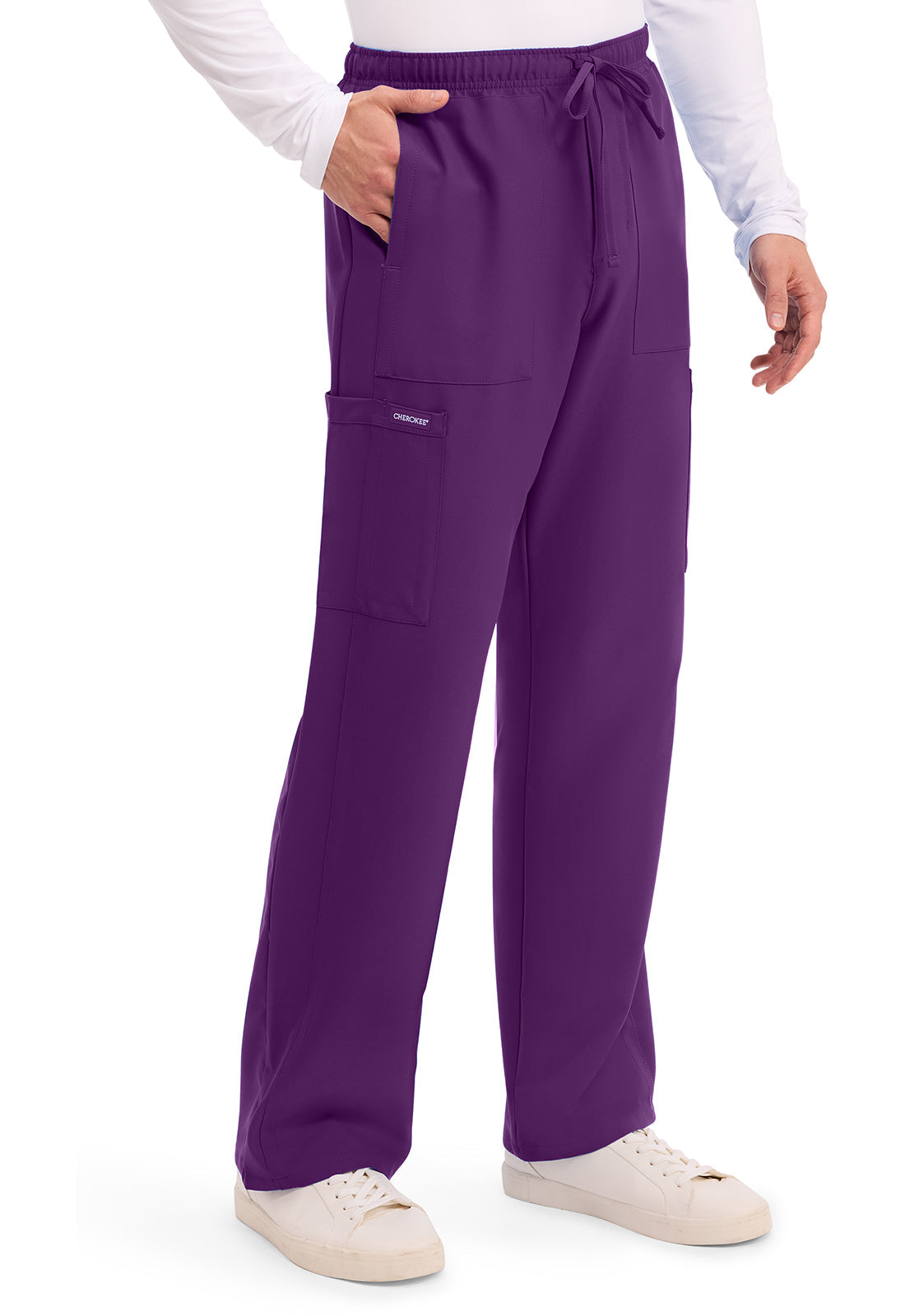 Workwear Originals Ultra CK279A Men's Mid Rise Zip Fly Straight Leg Scrub Pants Eggplant