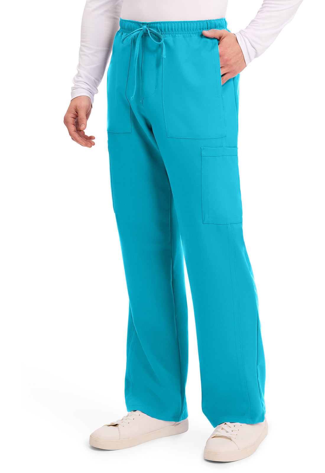 Workwear Originals Ultra CK279A Men's Mid Rise Zip Fly Straight Leg Scrub Pants Turquoise
