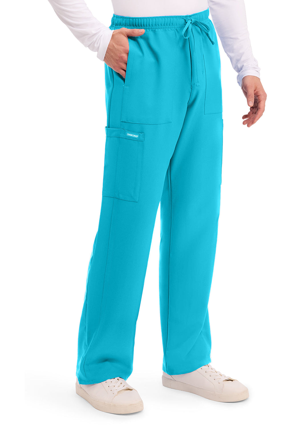 Workwear Originals Ultra CK279A Men's Mid Rise Zip Fly Straight Leg Scrub Pants Turquoise