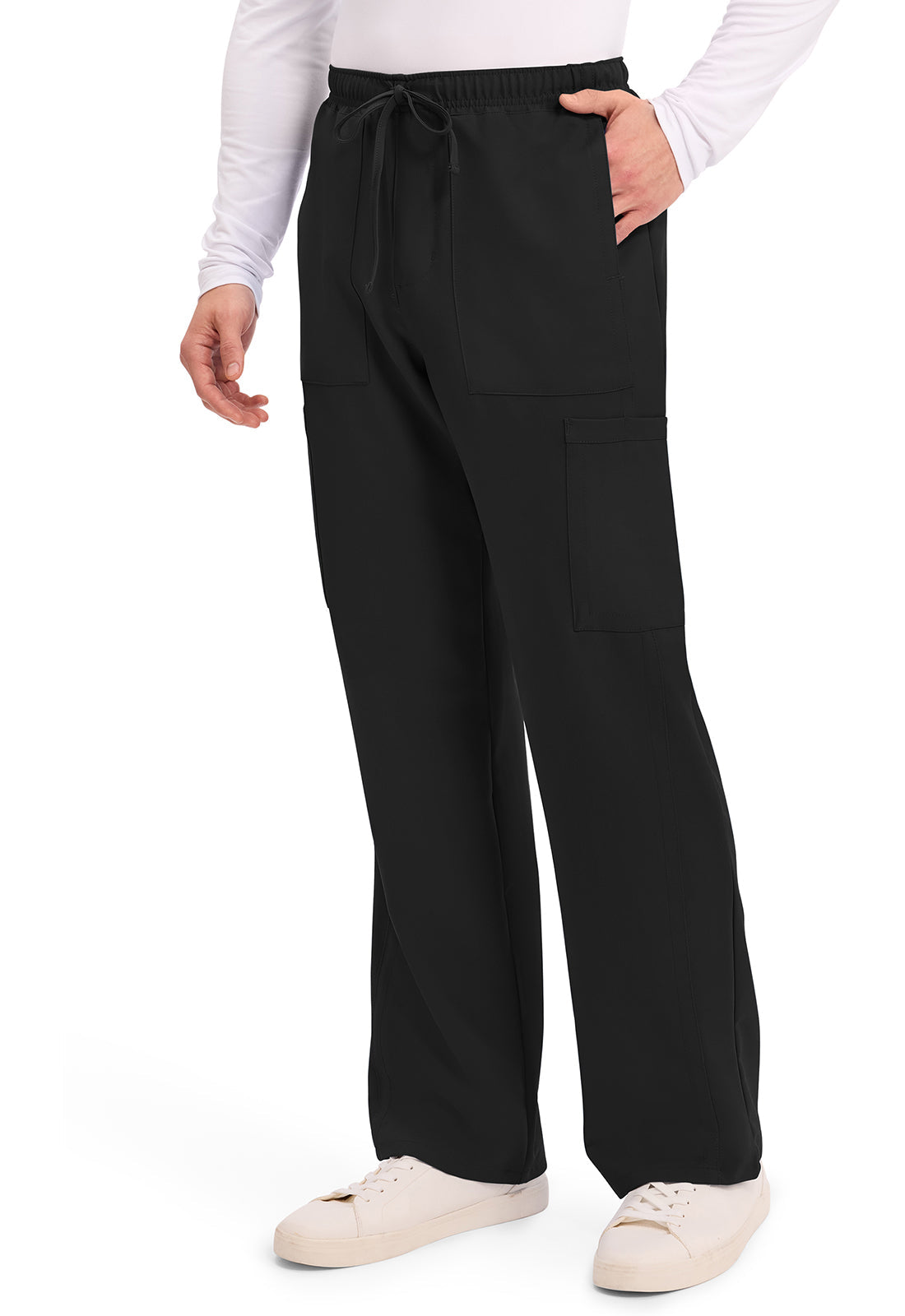 Workwear Originals Ultra CK279A Men's Mid Rise Zip Fly Straight Leg Scrub Pants Black