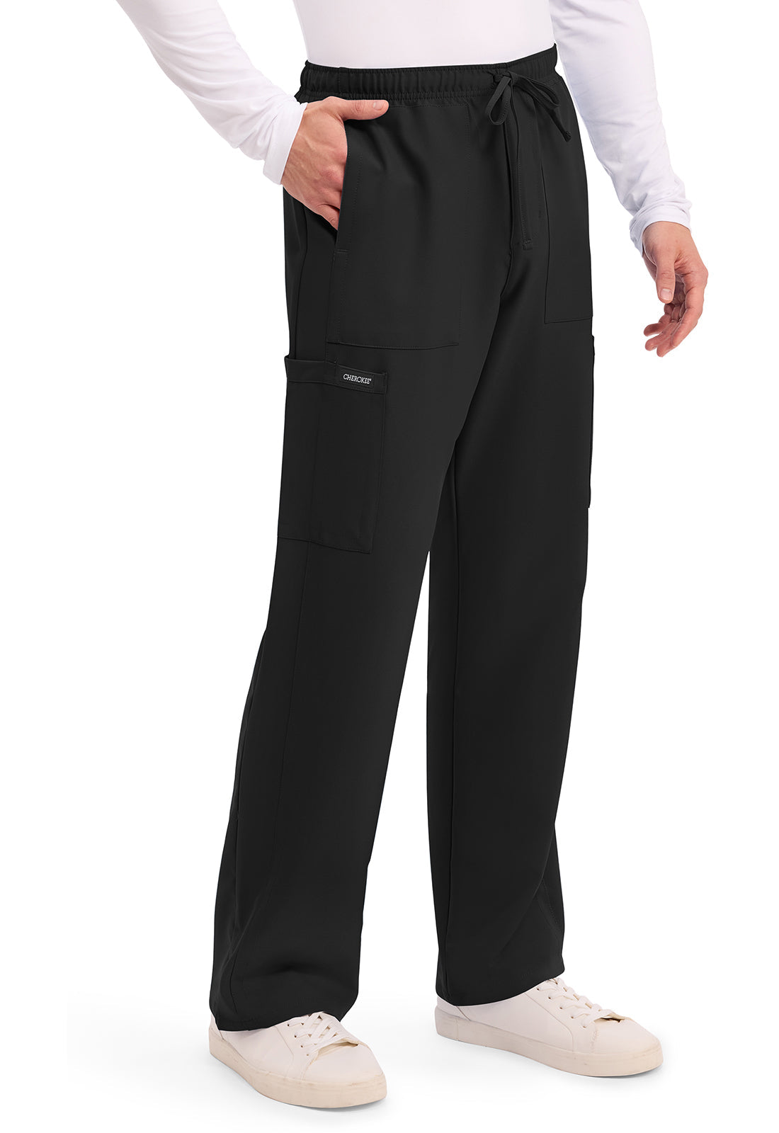 Workwear Originals Ultra CK279A Men's Mid Rise Zip Fly Straight Leg Scrub Pants Black
