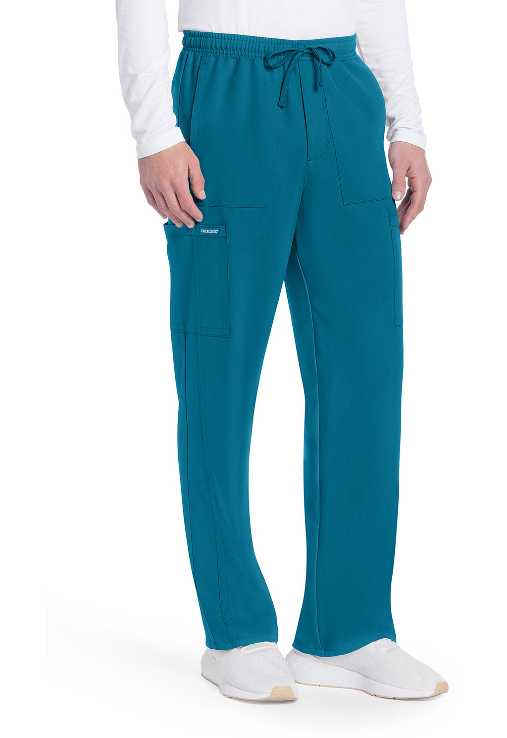 Workwear Originals Ultra CK279A Men's Mid Rise Zip Fly Straight Leg Scrub Pants Caribbean Blue
