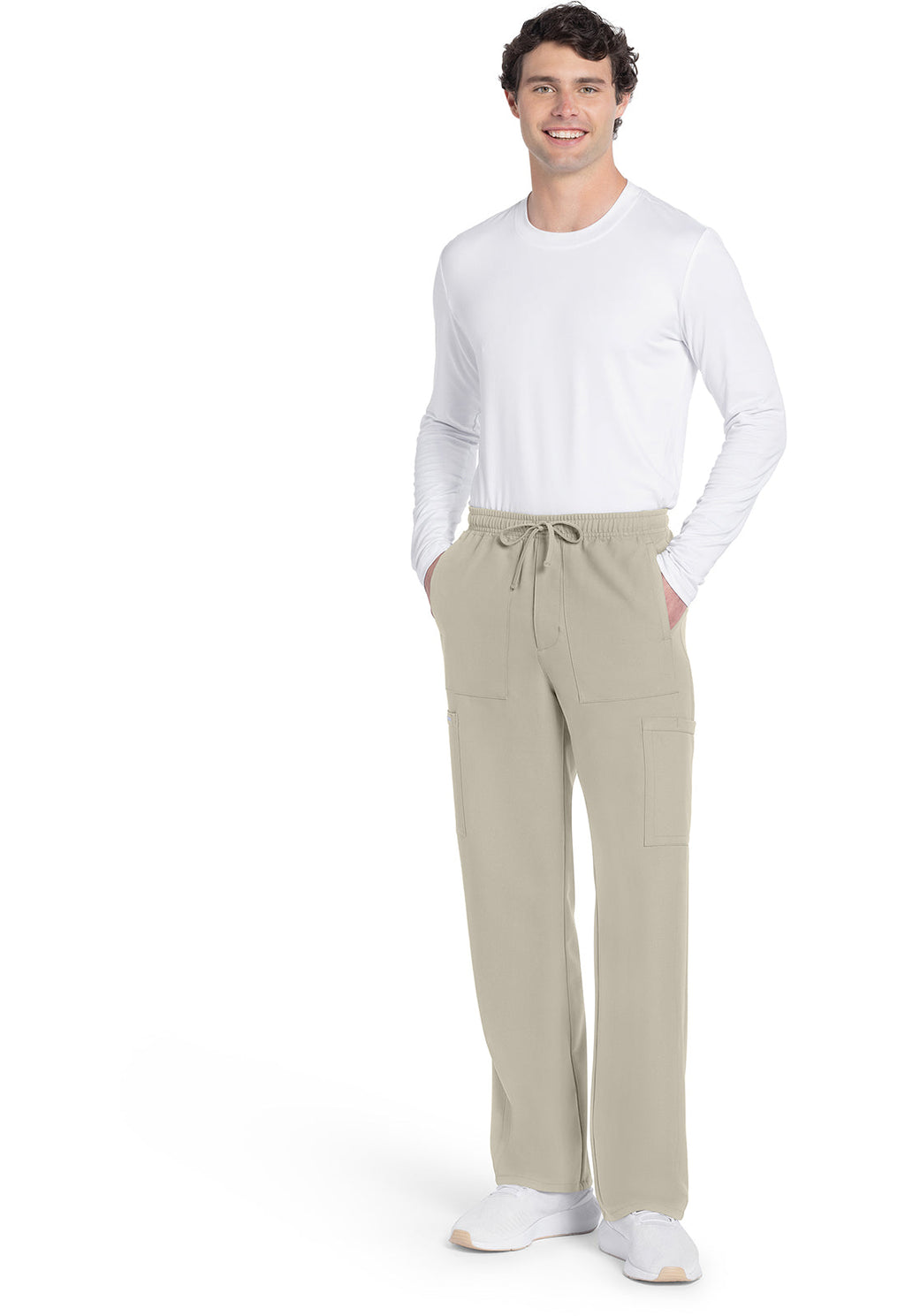 Workwear Originals Ultra CK279A Men's Mid Rise Zip Fly Straight Leg Scrub Pants Khaki