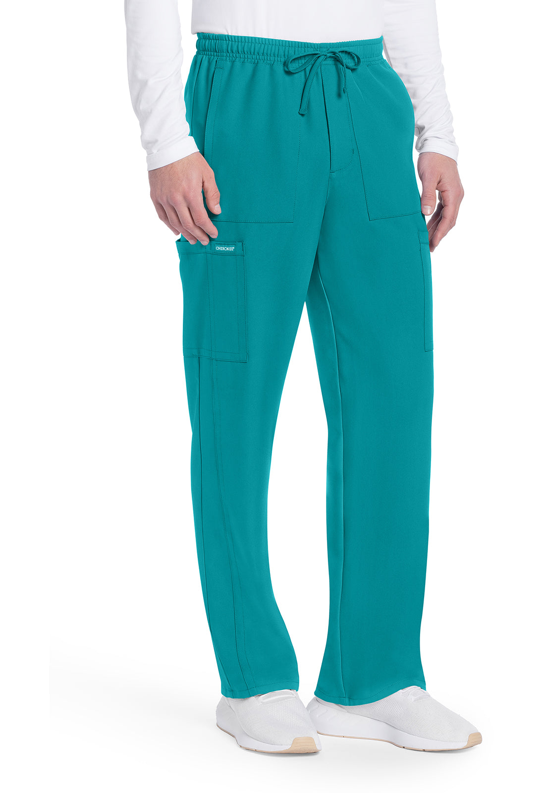 Workwear Originals Ultra CK279A Men's Mid Rise Zip Fly Straight Leg Scrub Pants Teal Blue