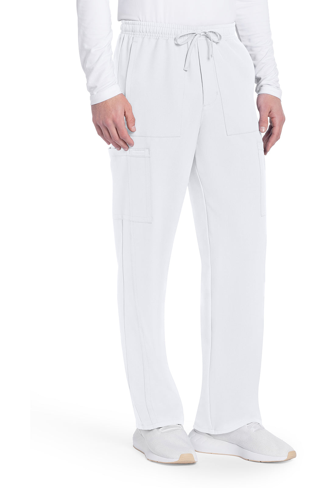 Workwear Originals Ultra CK279A Men's Mid Rise Zip Fly Straight Leg Scrub Pants White