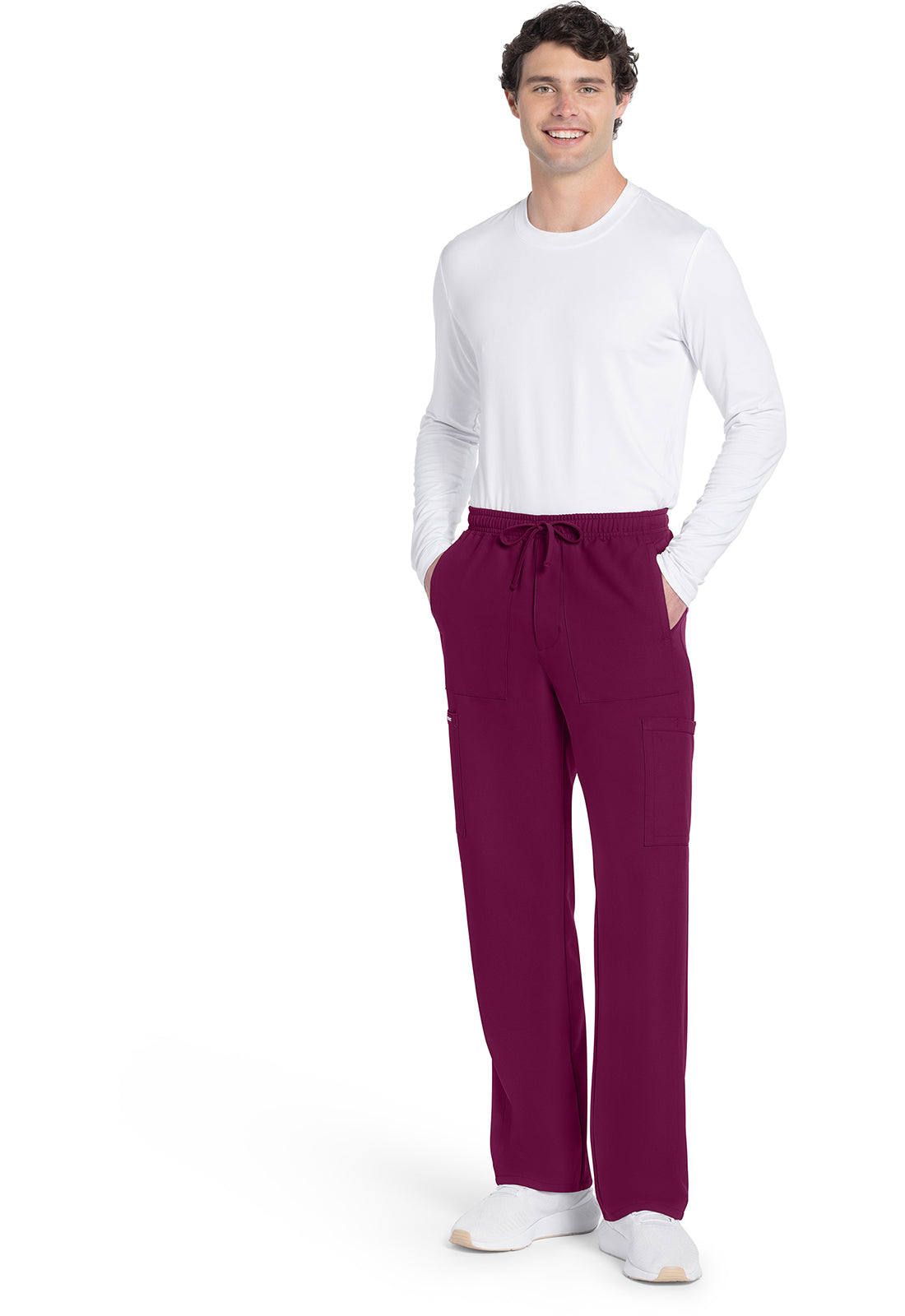 Workwear Originals Ultra CK279A Men's Mid Rise Zip Fly Straight Leg Scrub Pants Wine