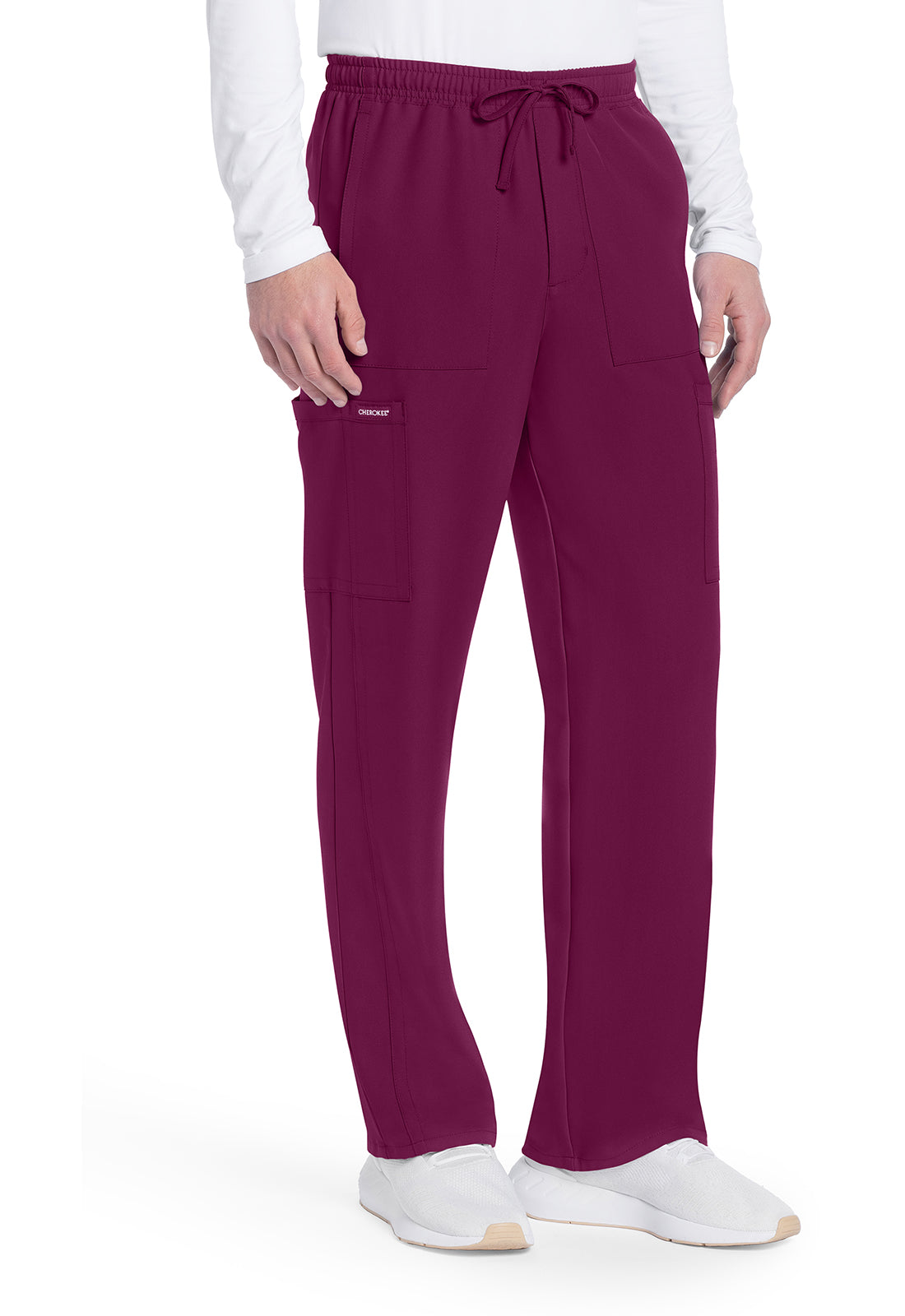 Workwear Originals Ultra CK279A Men's Mid Rise Zip Fly Straight Leg Scrub Pants Wine