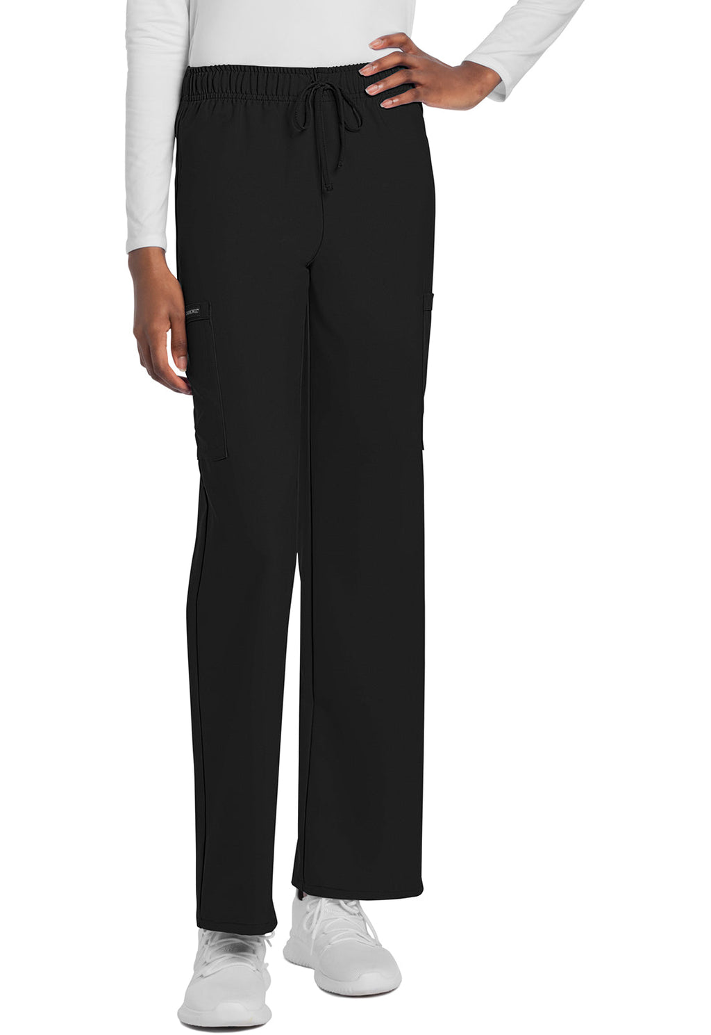 Workwear Originals Ultra CK280A Unisex Unisex Mid Rise Drawstring Straight Scrub Pants Black
