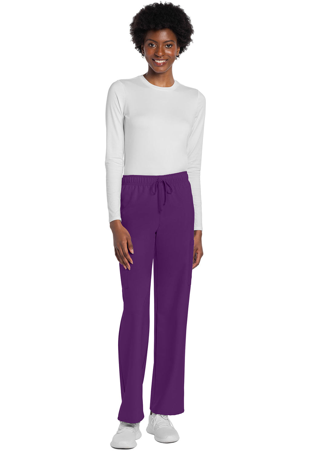 Workwear Originals Ultra CK280A Unisex Unisex Mid Rise Drawstring Straight Scrub Pants Eggplant