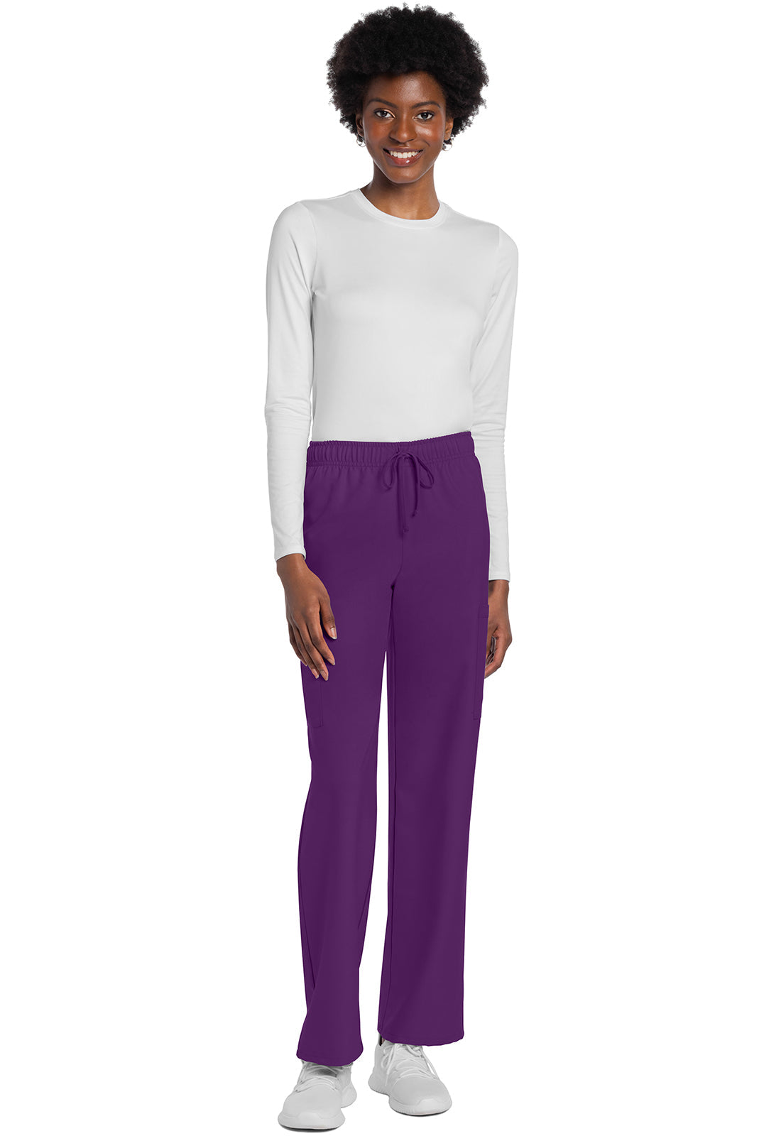 Workwear Originals Ultra CK280A Unisex Unisex Mid Rise Drawstring Straight Scrub Pants Eggplant