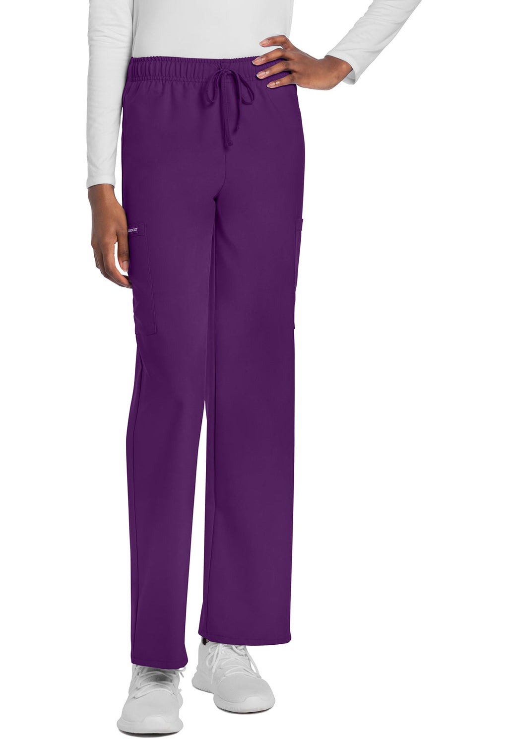 Workwear Originals Ultra CK280A Unisex Unisex Mid Rise Drawstring Straight Scrub Pants Eggplant
