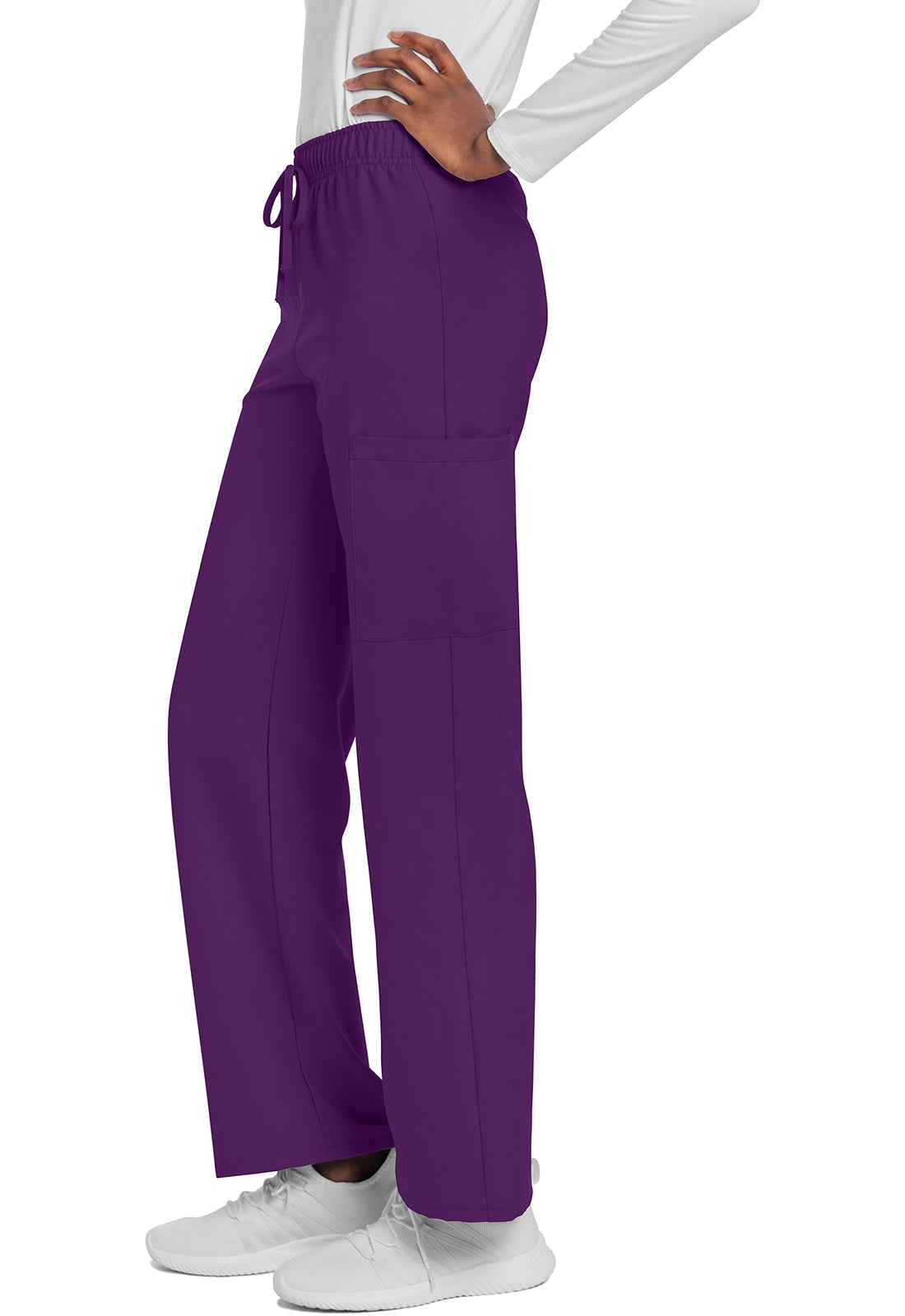 Workwear Originals Ultra CK280A Unisex Unisex Mid Rise Drawstring Straight Scrub Pants Eggplant