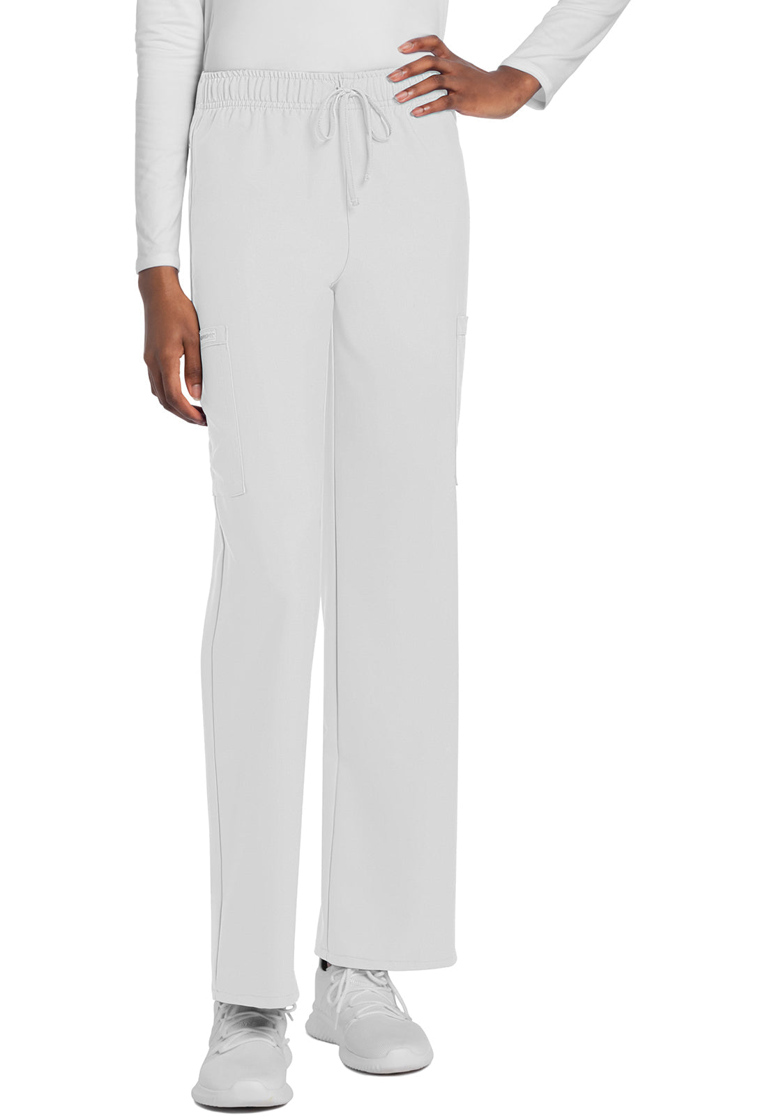 Workwear Originals Ultra CK280A Unisex Unisex Mid Rise Drawstring Straight Scrub Pants White