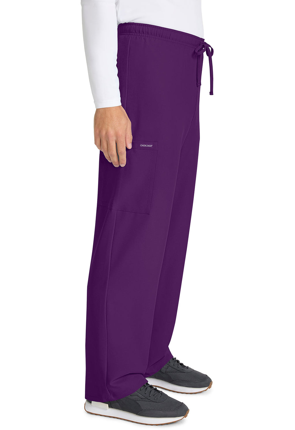 Workwear Originals Ultra CK280A Unisex Unisex Mid Rise Drawstring Straight Scrub Pants Eggplant