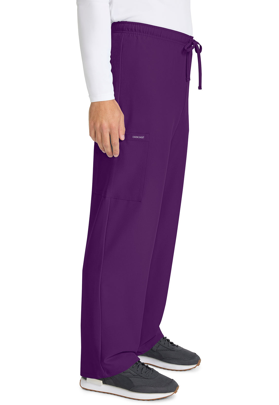 Workwear Originals Ultra CK280A Unisex Unisex Mid Rise Drawstring Straight Scrub Pants Eggplant