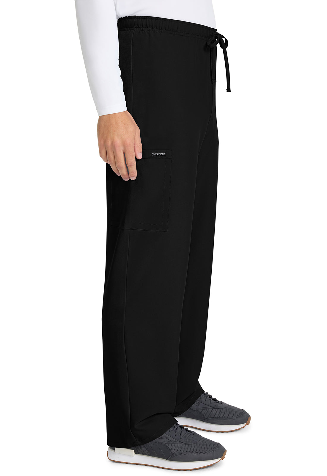 Workwear Originals Ultra CK280A Unisex Unisex Mid Rise Drawstring Straight Scrub Pants Black