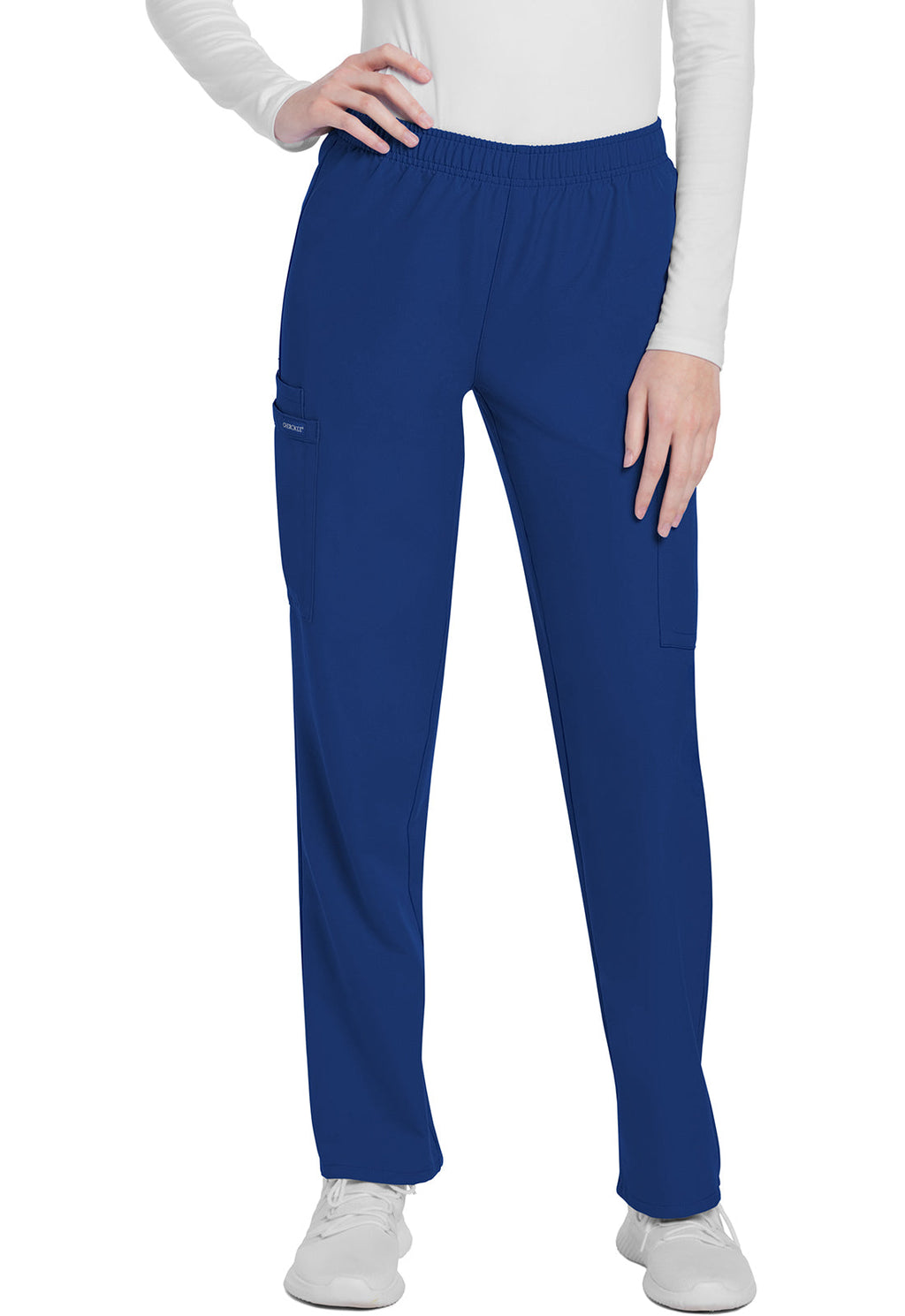 Workwear Originals Ultra CK281A Women's Mid Rise Pull-on Slim Leg Cargo Scrub Pants Galaxy Blue