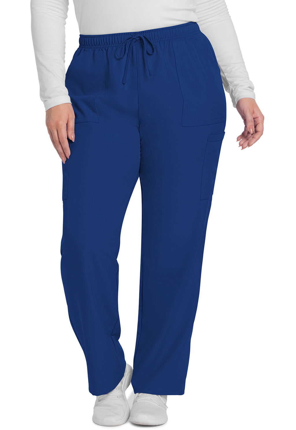 Workwear Originals Ultra CK281A Women's Mid Rise Pull-on Slim Leg Cargo Scrub Pants Galaxy Blue