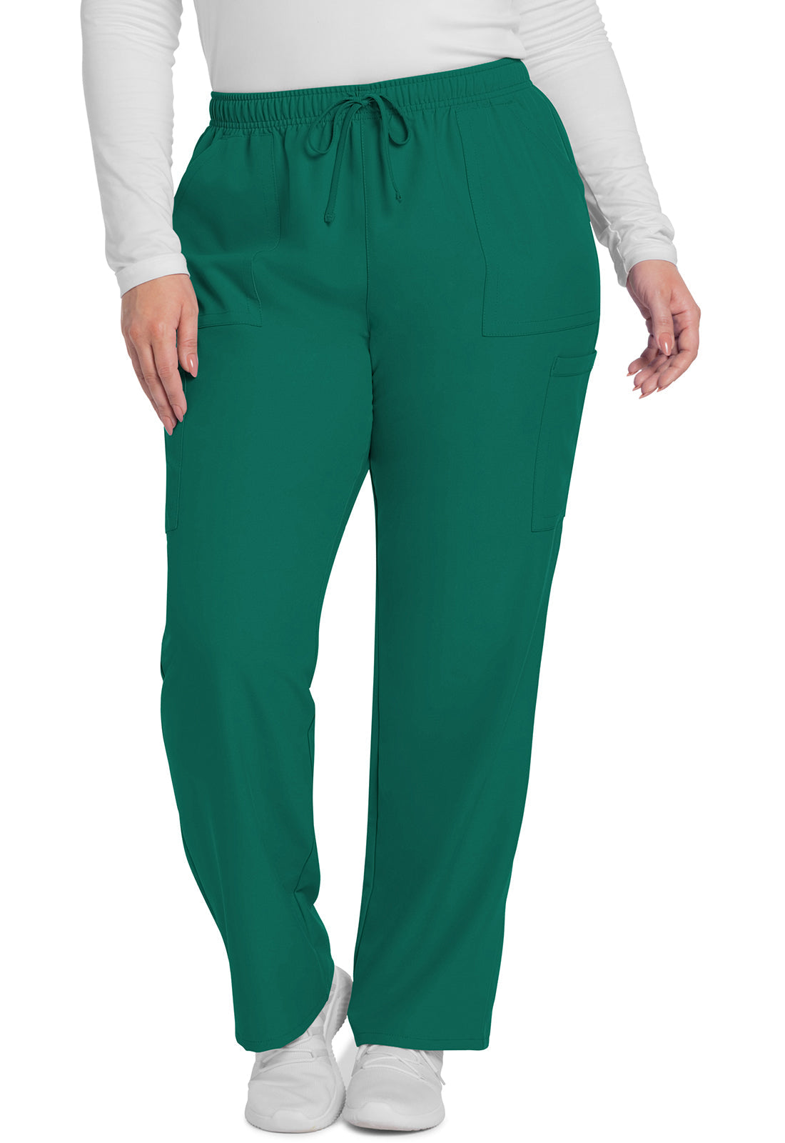 Workwear Originals Ultra CK281A Women's Mid Rise Pull-on Slim Leg Cargo Scrub Pants Hunter Green