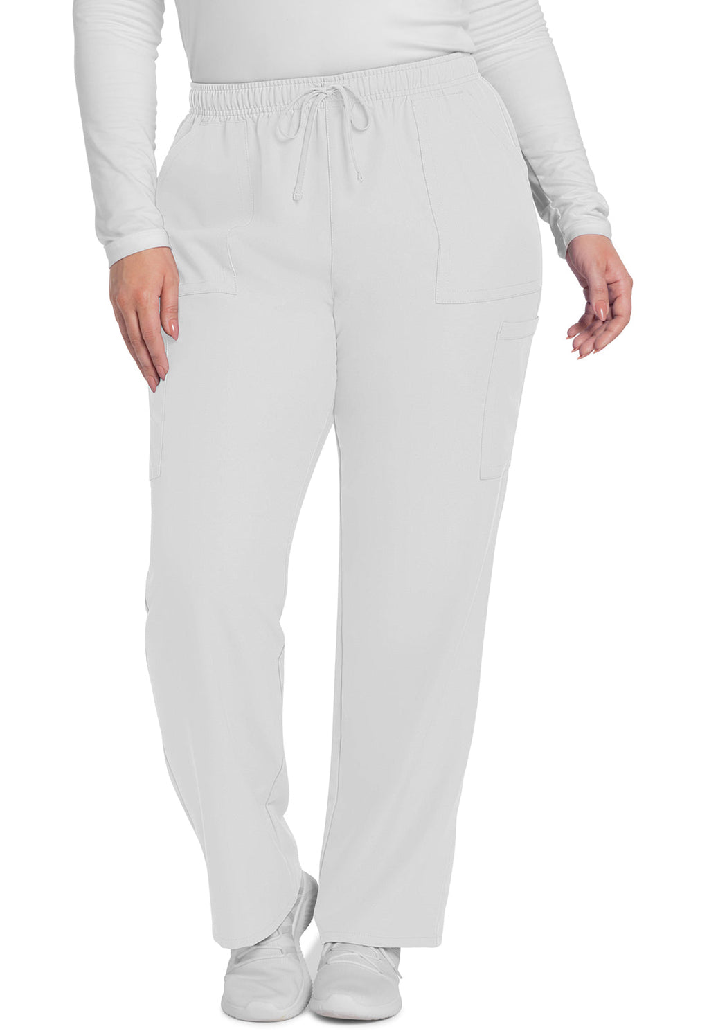 Workwear Originals Ultra CK281A Women's Mid Rise Pull-on Slim Leg Cargo Scrub Pants White