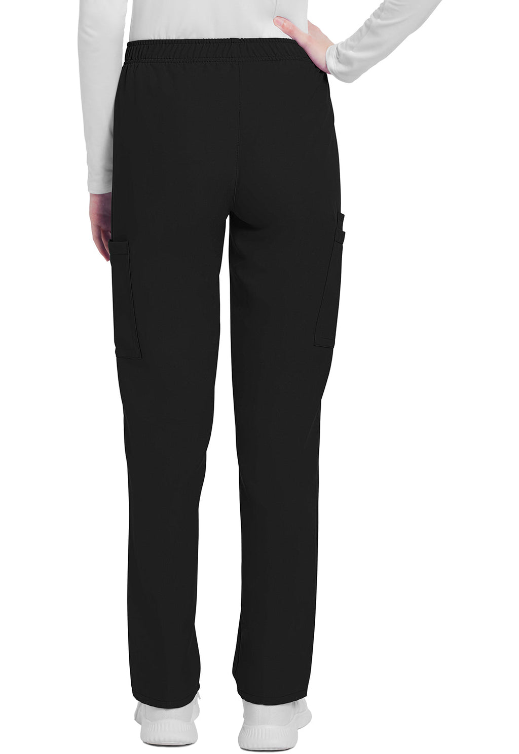Workwear Originals Ultra CK281A Women's Mid Rise Pull-on Slim Leg Cargo Scrub Pants Black