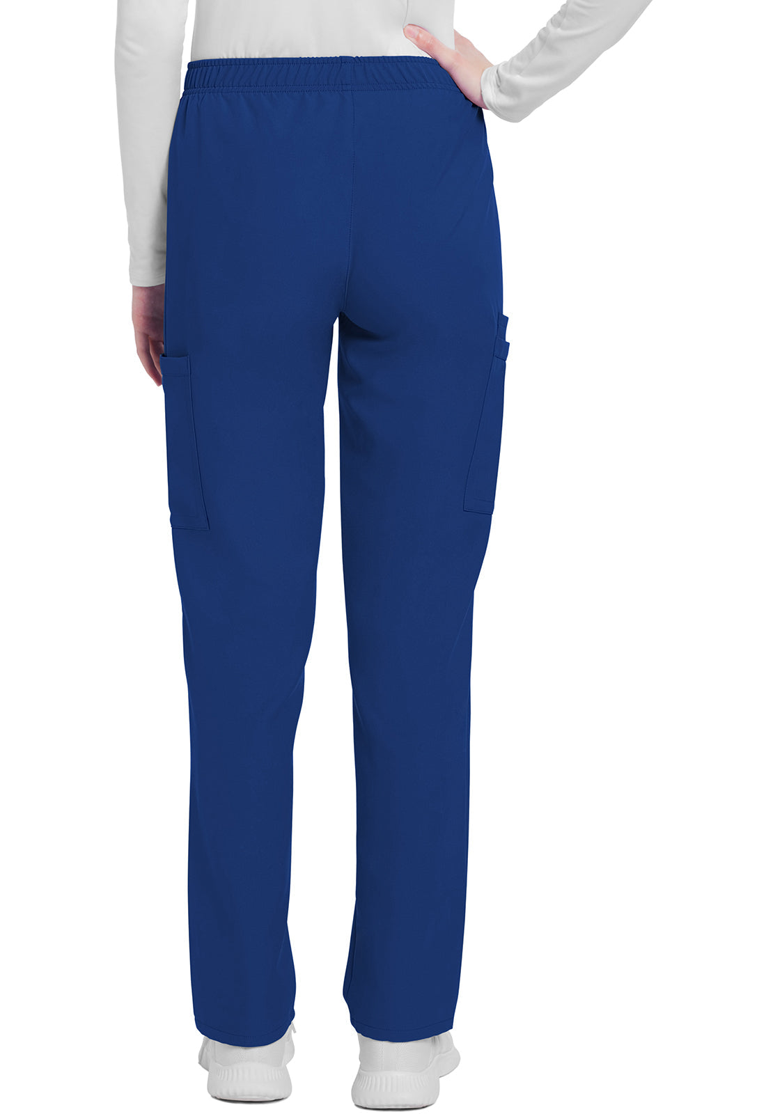 Workwear Originals Ultra CK281A Women's Mid Rise Pull-on Slim Leg Cargo Scrub Pants Galaxy Blue