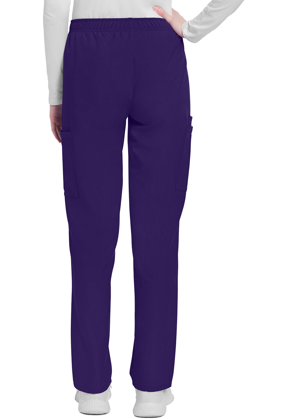 Workwear Originals Ultra CK281A Women's Mid Rise Pull-on Slim Leg Cargo Scrub Pants Grape