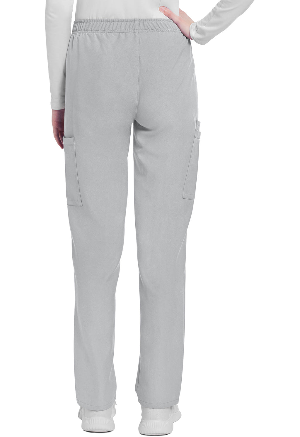 Workwear Originals Ultra CK281A Women's Mid Rise Pull-on Slim Leg Cargo Scrub Pants Grey
