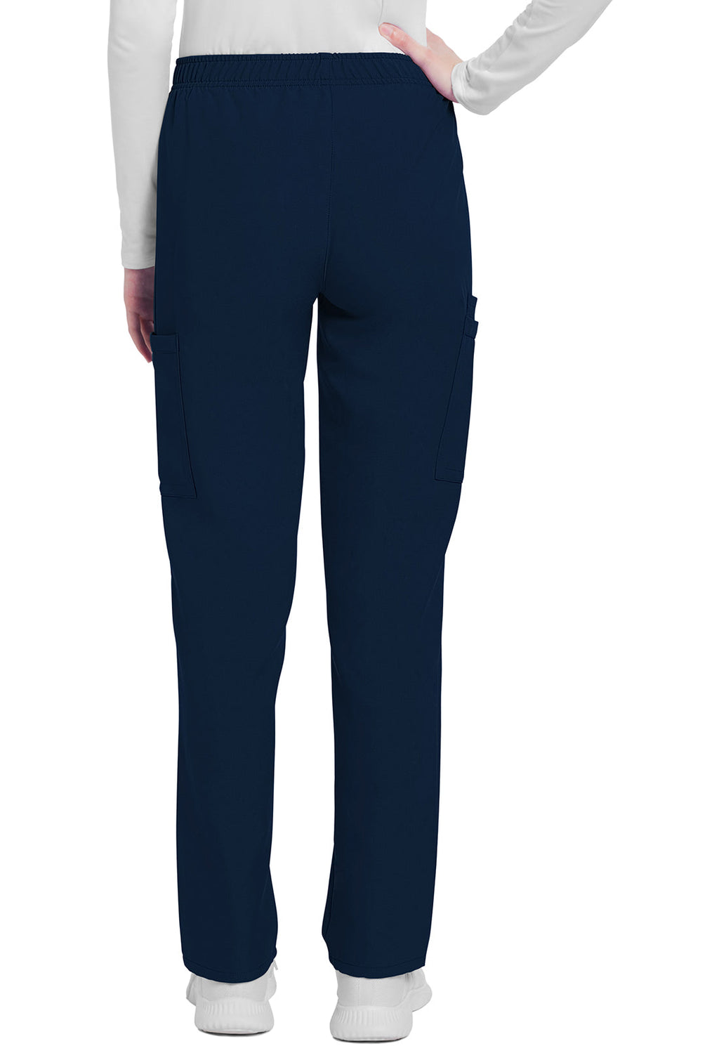 Workwear Originals Ultra CK281A Women's Mid Rise Pull-on Slim Leg Cargo Scrub Pants Navy