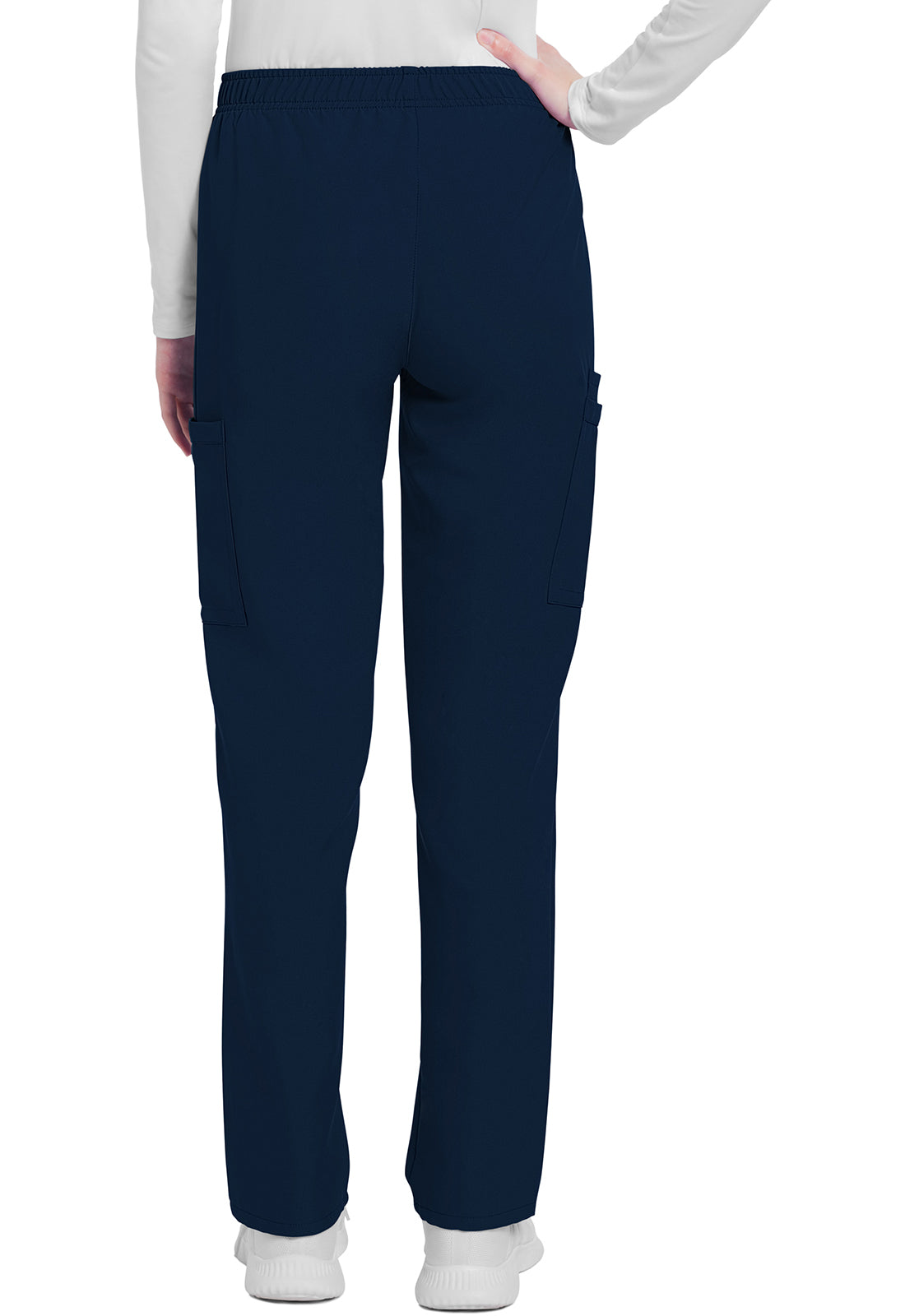 Workwear Originals Ultra CK281A Women's Mid Rise Pull-on Slim Leg Cargo Scrub Pants Navy
