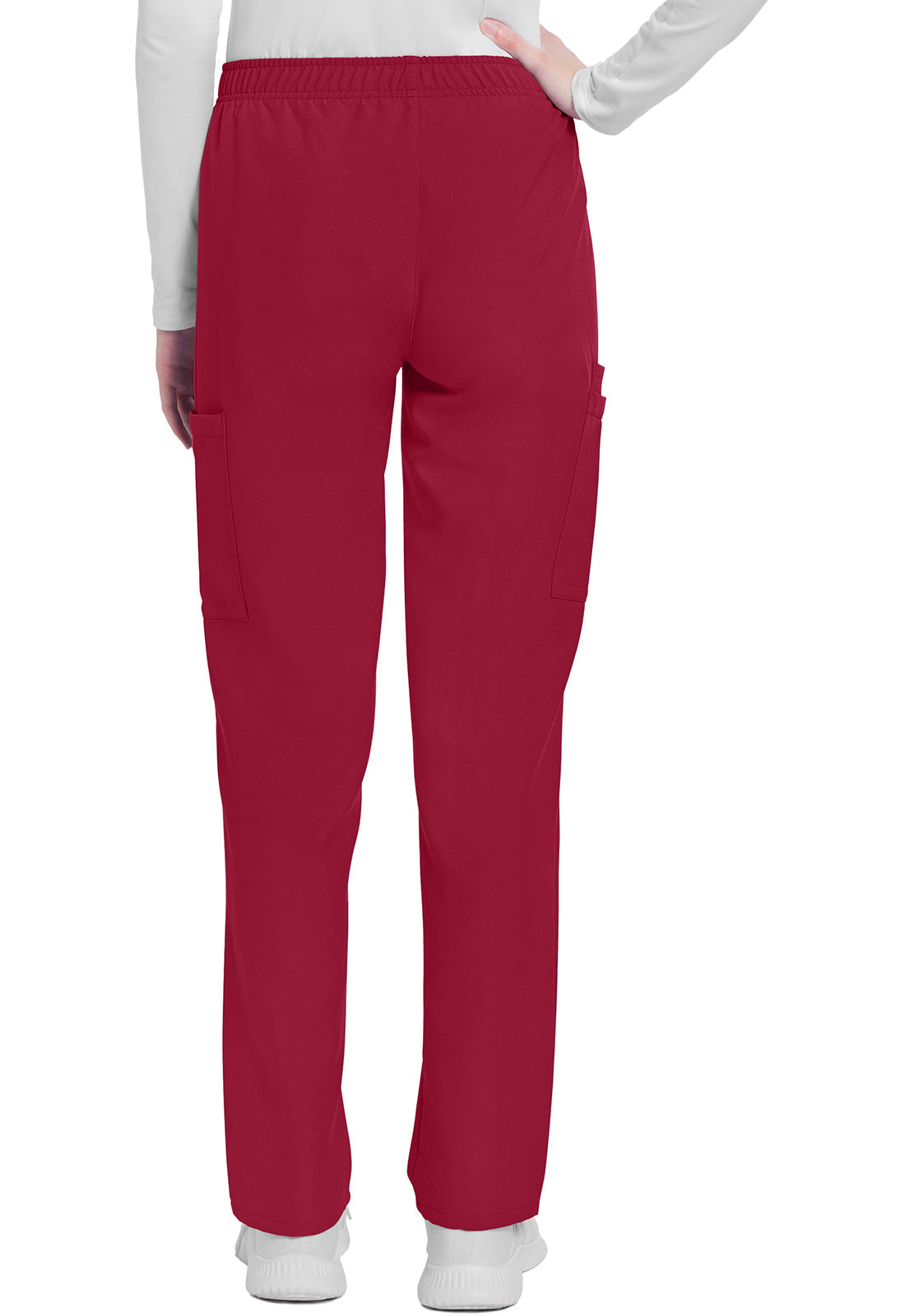 Workwear Originals Ultra CK281A Women's Mid Rise Pull-on Slim Leg Cargo Scrub Pants Red