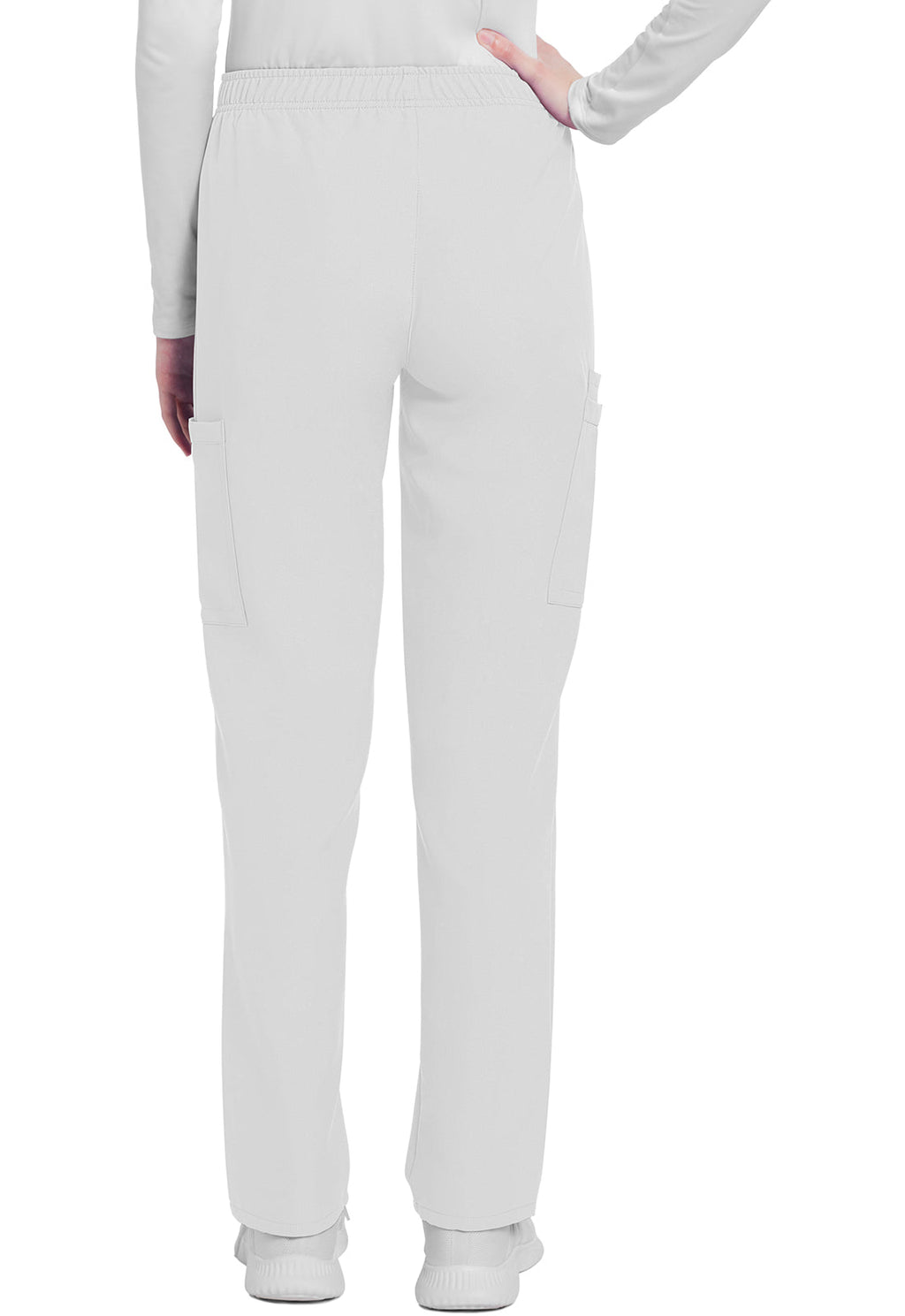 Workwear Originals Ultra CK281A Women's Mid Rise Pull-on Slim Leg Cargo Scrub Pants White